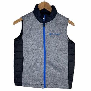 Free Country Vest Full Zip Fleece Knit Vest Gray Mock Neck Outdoor Youth Medium